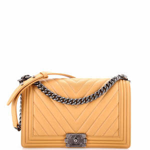 Chanel New Medium Boy Flap Bag Chevron Lambskin